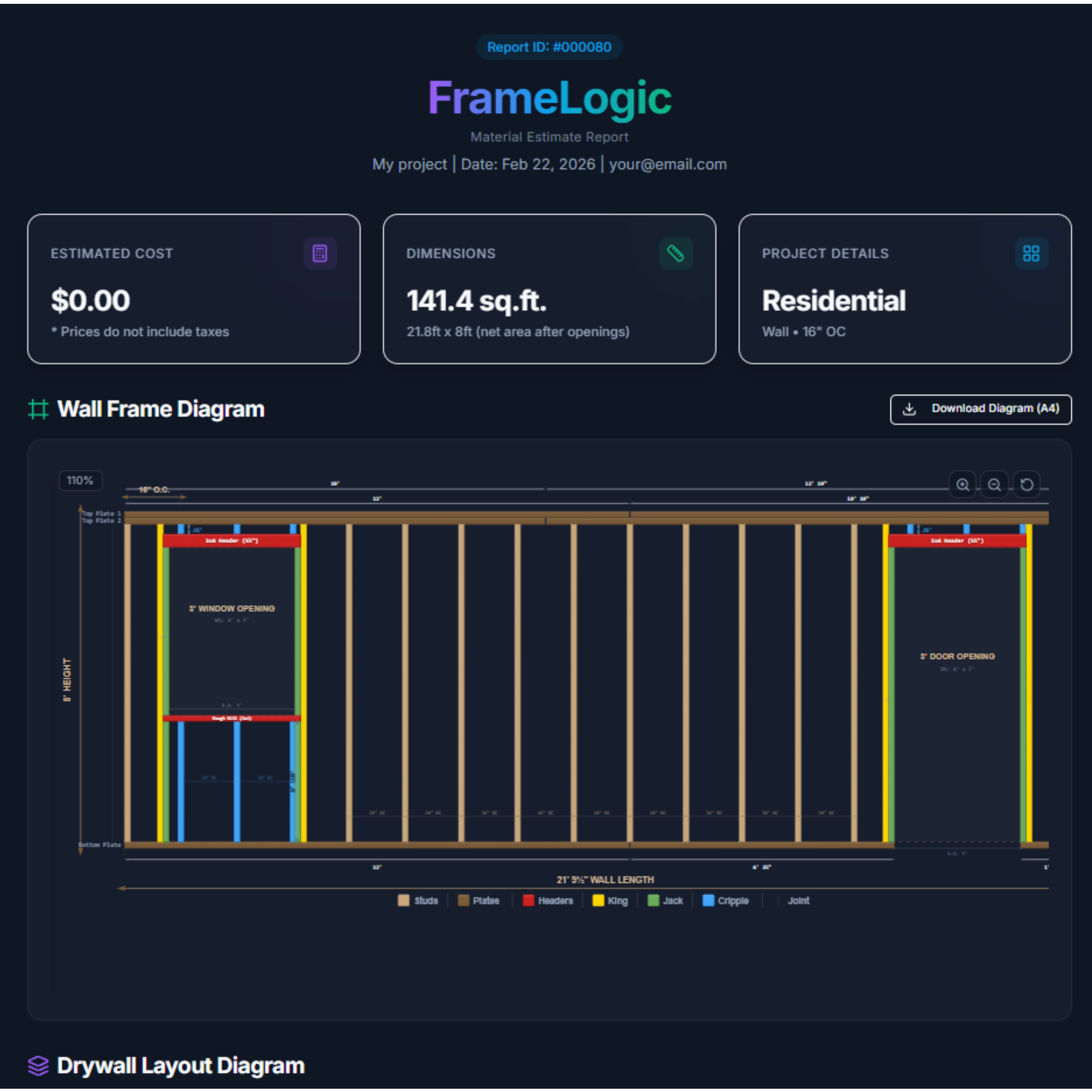 Wall Frame Diagram - Interactive View